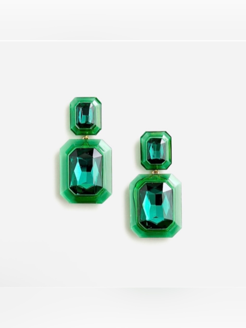 J. Crew Oversized faceted-crystal drop earrings